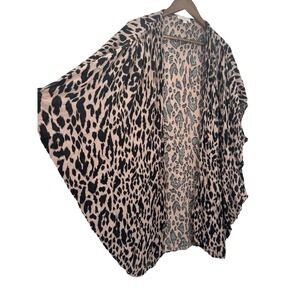 Umgee plus size 1X 2X Animal Print Cocoon Kimono Oversized beachy cover up gauze